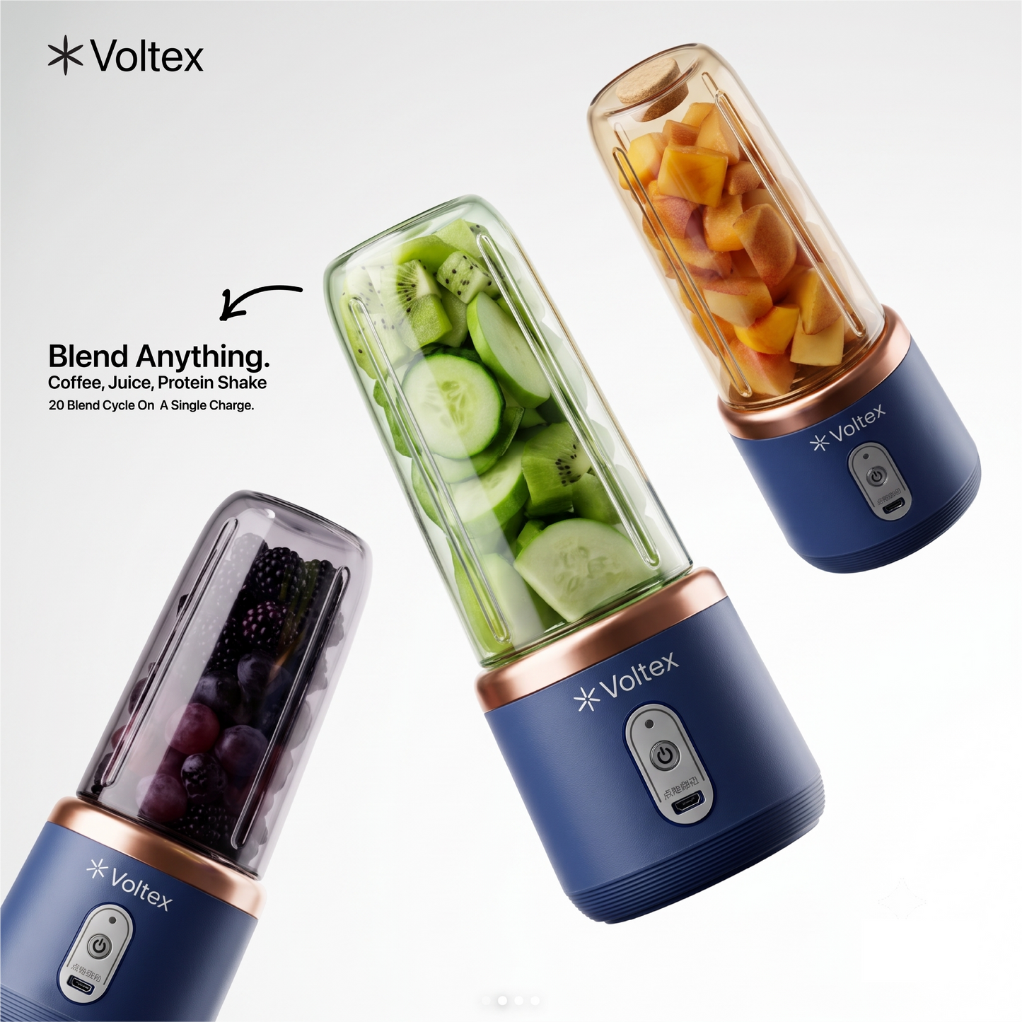 Portable Blender Pro - 6 Blades. 2 Cups.
