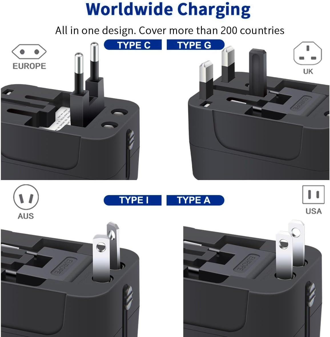 Travel Universal Adapter with Surge Protector